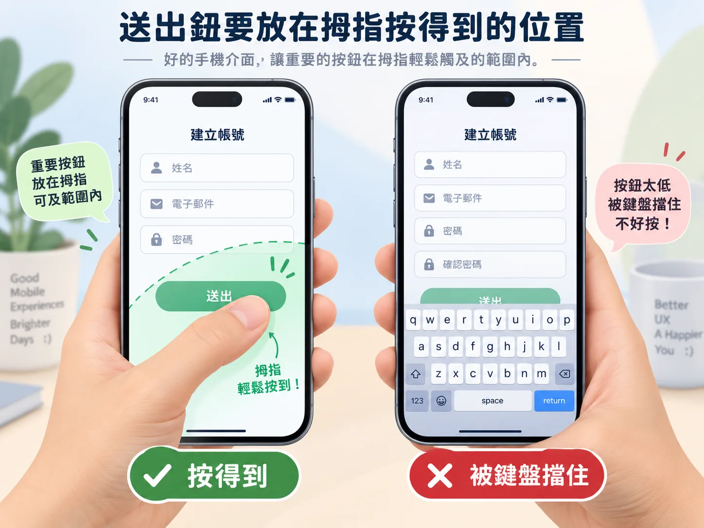 手機版送出鈕被鍵盤擋住,表單填寫率低怎麼改善