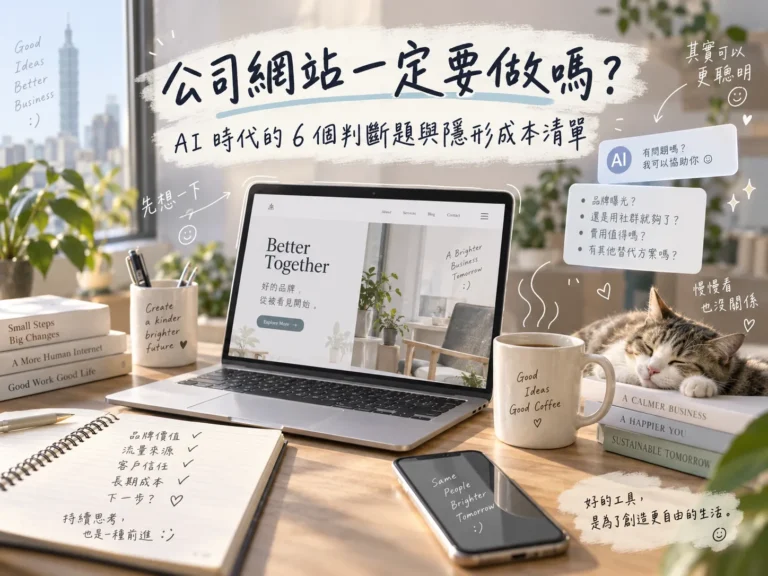 公司網站一定要做嗎？AI 時代的 6 個判斷題與隱形成本清單
