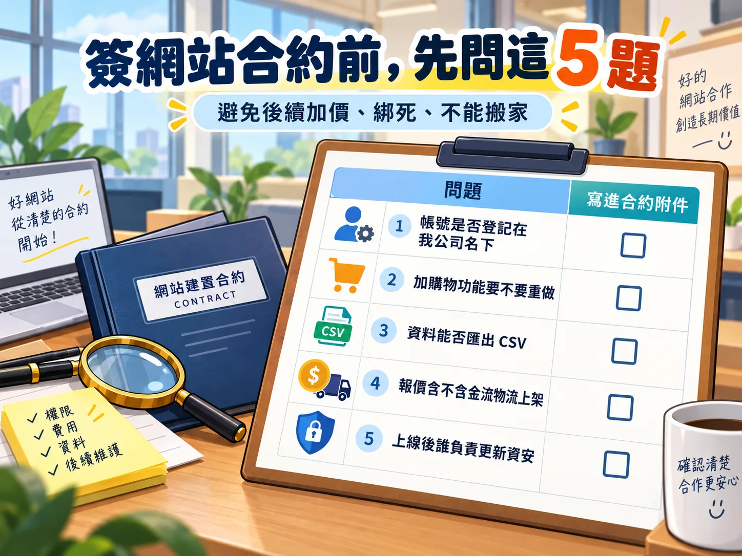 簽約前要問廠商哪 5 個問題?